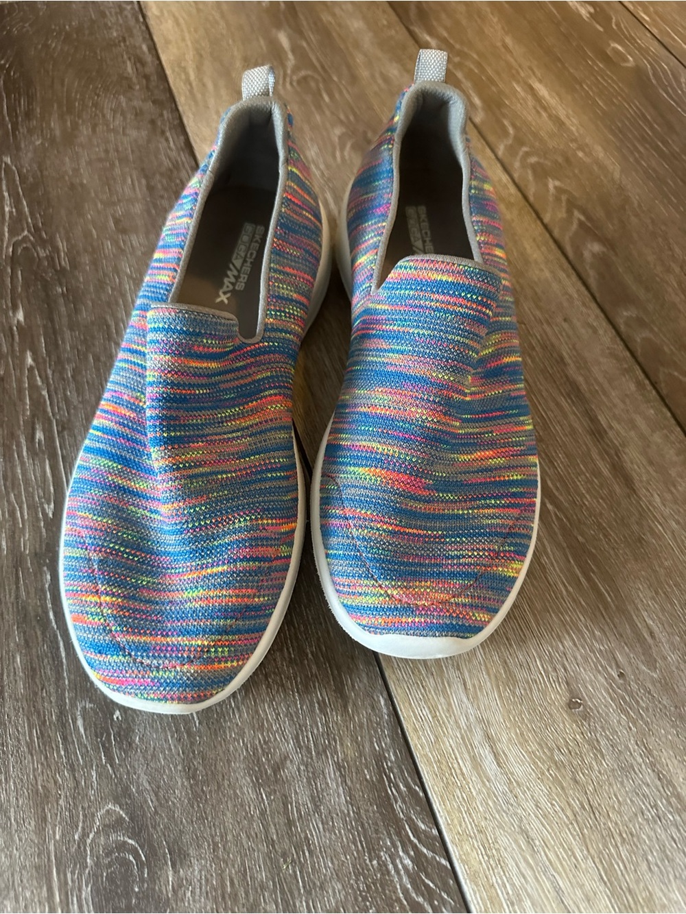 Skechers Slip-On Knit Sneakers in Multicolor Stripe